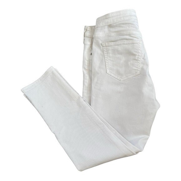 GAP White Girlfriend Jeans Sz 8/29R Cotton Blend Mid Rise Stretch 27" Inseam EXC - Picture 3 of 6